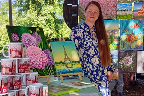 Mon art à la fête des espadrilles à Saint-Laurent-de-Cerdans — Anna Mamchur, France