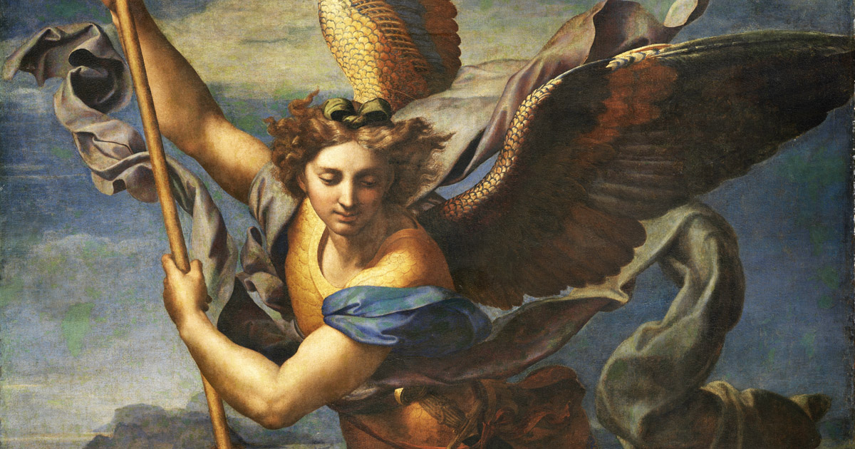 Reproduction of Raphael’s painting ‘Saint Michael Vanquishing Satan’ in the Louvre — 100 Paintings of the Louvre
