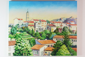 Matin à Saint-Laurent-de-Cerdans — peinture acrylique par Anna Mamchur