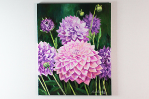 Dahlias violets — peinture acrylique par Anna Mamchur