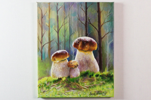 Famille de cèpes — peinture acrylique par Anna Mamchur