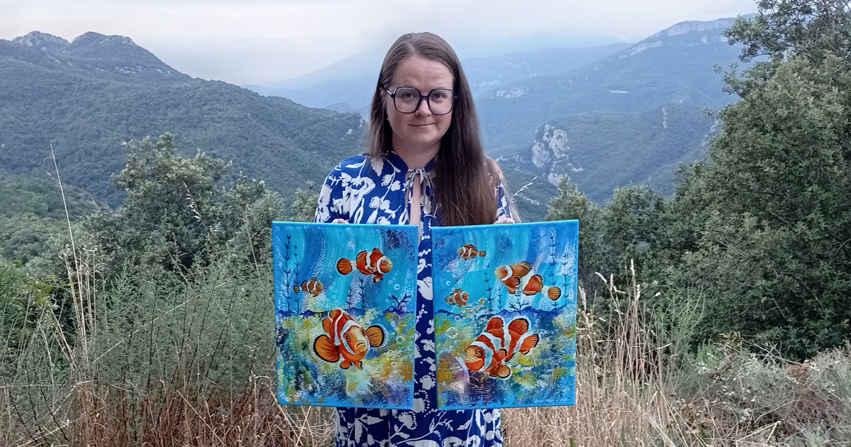Couleurs de l’océan — Diptyque acrylique d’Anna Mamchur