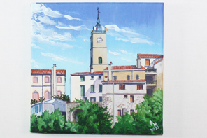 Saint-Laurent-de-Cerdans. Midi — peinture acrylique d'Anna Mamchur