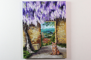 Sous la glycine — peinture acrylique d'Anna Mamchur