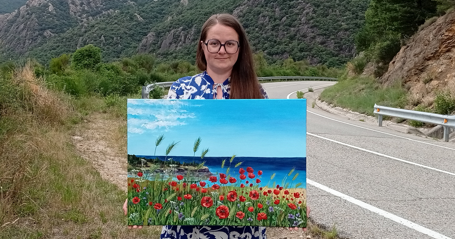 Coquelicots vers l’infini — Peinture acrylique d’Anna Mamchur