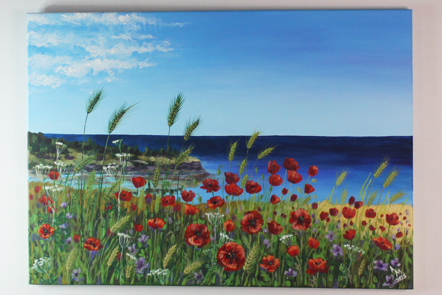 Coquelicots vers l’infini — peinture acrylique d’Anna Mamchur — vue principale