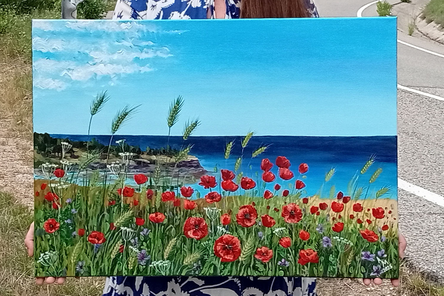 Coquelicots vers l’infini — peinture acrylique d’Anna Mamchur — angle 2