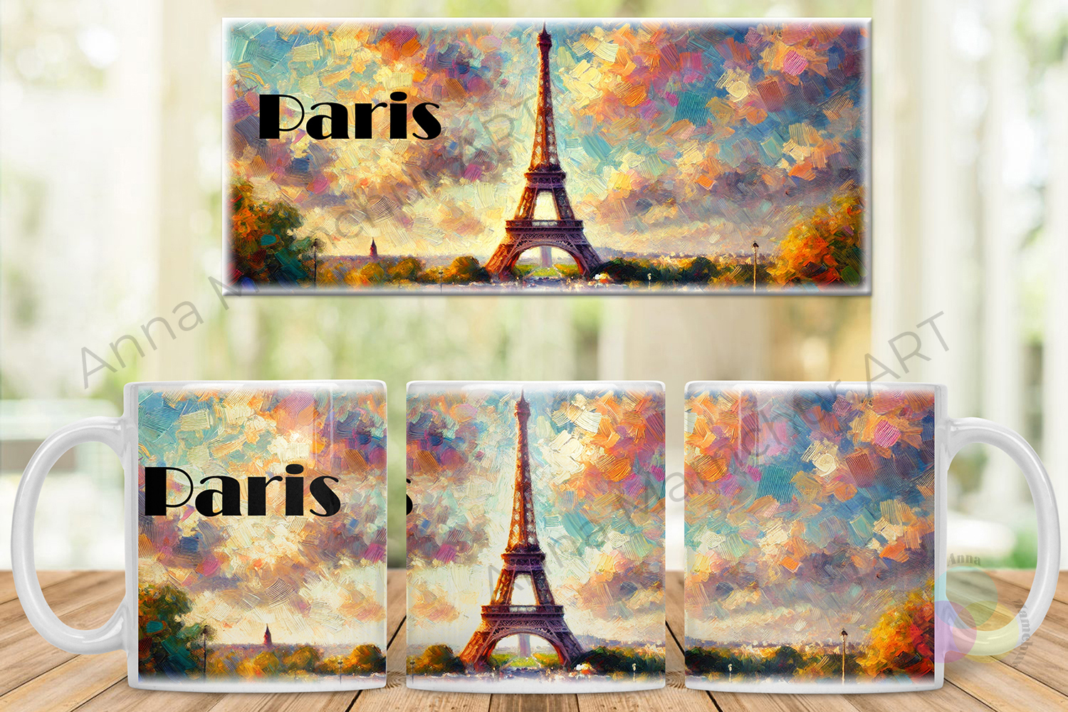 Mug avec la tour Eiffel — un instant avant le coucher du soleil