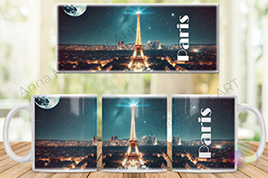 Tasse avec la Tour Eiffel (nuit)
