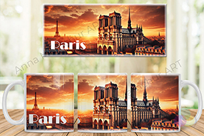 Mug avec Notre-Dame de Paris — un instant de silence à l’aube dorée