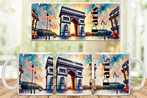 Mug avec l’Arc de Triomphe — un Paris symbolique aux couleurs de l’impressionnisme