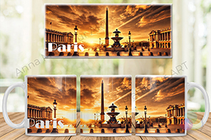 Mug avec la place de la Concorde — l’or du couchant au cœur de Paris