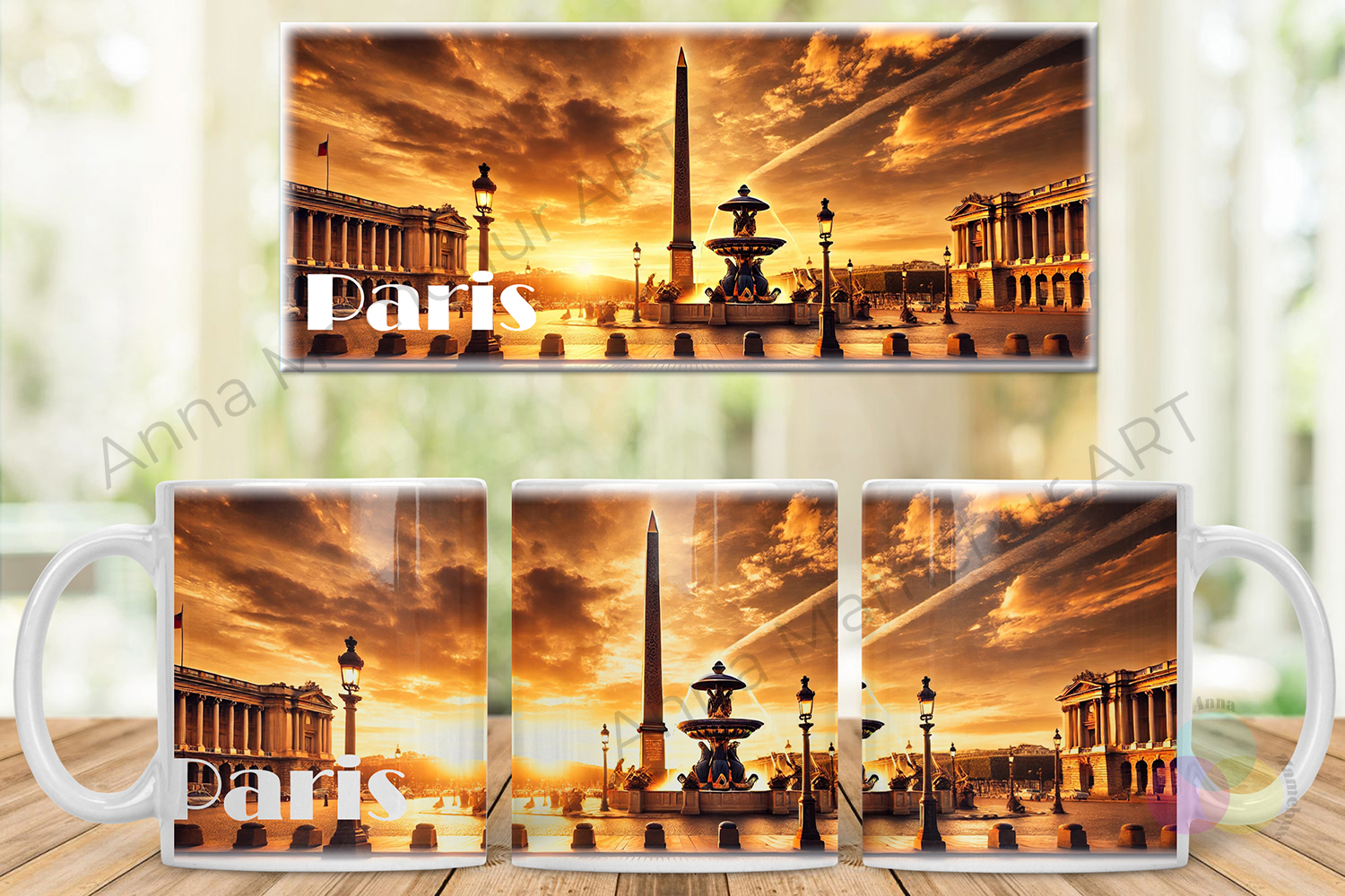 Mug avec la place de la Concorde — l’or du couchant au cœur de Paris
