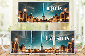 Place de la Concorde mug — night version