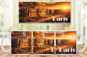 Mug avec Versailles — une époque de grandeur dans les rayons du soir
